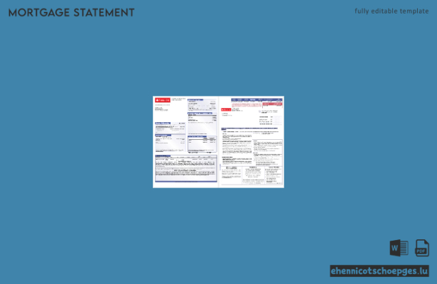 Hypothekenabrechnung der Santander Bank (Vereinigtes Königreich) im Word- und PDF-Format, 3 Seiten 1,-2 Beispielvorschau